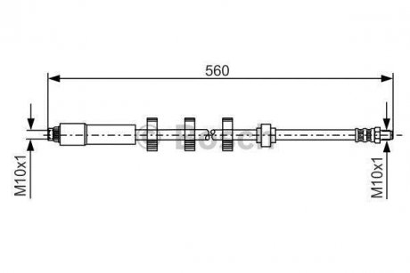 PEUGEOT Шланг тормозной передн.406 95- BOSCH 1987481290