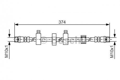 VW Шланг тормозной передний лев.T4 97- BOSCH 1987481539