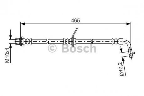 TOYOTA Шланг тормозной задн. Avensis -03 BOSCH 1987481612