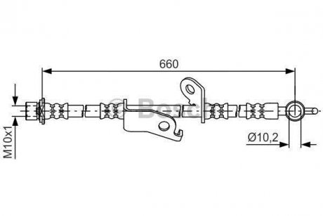 TOYOTA Шланг торм. передн. лев. CORALLA, AURIS, VERSO 07- BOSCH 1987481641