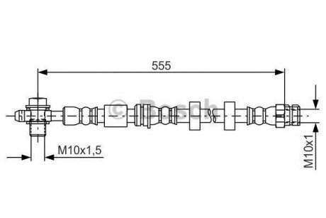 Шланг торм. пер. VW POLO 14- BOSCH 1987481694