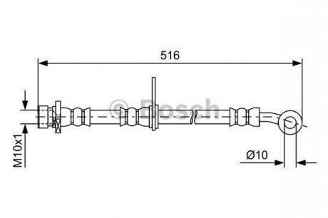 Тормозной шланг HONDA Accord CU FR 2,0-2,407&gt;&gt; BOSCH 1987481730 (фото 1)