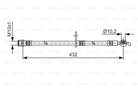 Шланг торм. пер. прав. TOYOTA LAND CRUISER 200 08- BOSCH 1987481A57