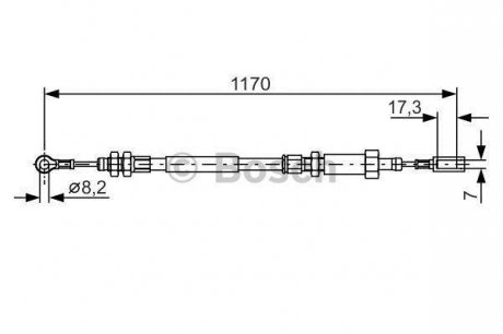 Трос ручного гальма BOSCH 1987482004