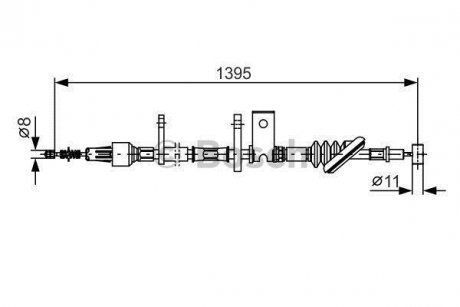 Трос торм. зад прав. SUZUKI -99 BOSCH 1987482089