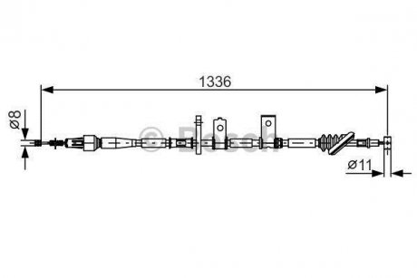 SUZUKI Трос ручн.тормоза лев.Grand Vitara (3d) -05 BOSCH 1987482091