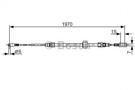 DB Трос ручн.тормоза передн.Sprinter 97- 1970mm BOSCH 1987482131