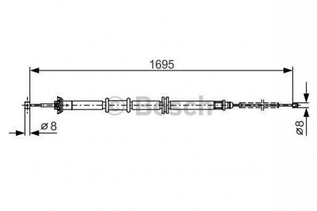 Трос зупиночних гальм BOSCH 1 987 482 205