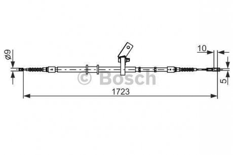 Трос тормозной audi 80&#039;l&#039;1.6-2.8&#039;&#039;90-95 BOSCH 1987482268 (фото 1)