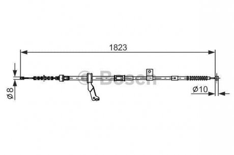 Тормозной трос 1823mm TOYOTA Avensis T25 \'\'RR BOSCH 1987482297