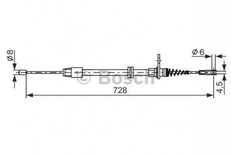 DB Трос ручного тормоза лев./прав. W204 BOSCH 1987482301