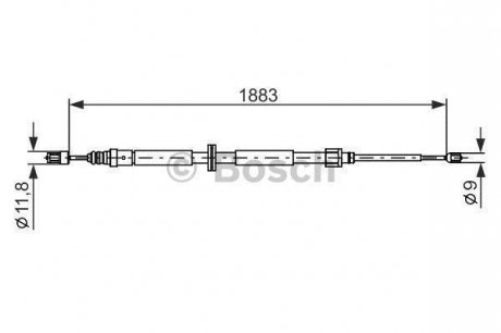 Трос ручного гальма BOSCH 1987482302