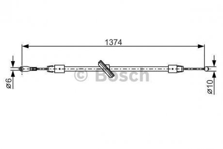 DB Трос ручного тормоза передн.Sprinter,VW Crafter 06- BOSCH 1987482312