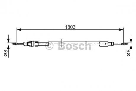 Трос ручного гальма BOSCH 1987482317