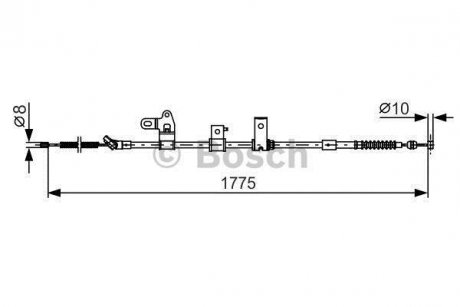 Трос ручного тормоза лев.TOYOTA PRIUS -09 BOSCH 1987482347