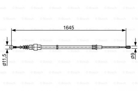 VW Трос ручного тормоза задн. лев./прав.Polo,Fabia BOSCH 1987482451