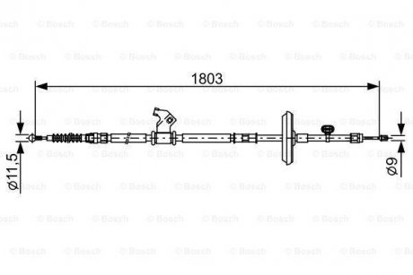 Трос торм прав. CHEVROLET Cruze BOSCH 1987482508