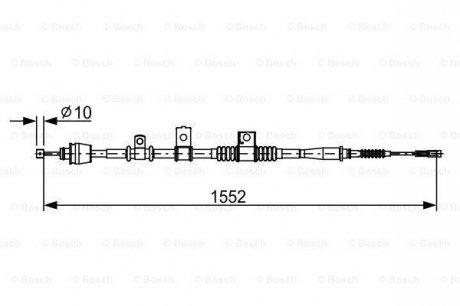 KIA Трос ручн.тормоза лев.Cerato 11/04 - BOSCH 1987482620