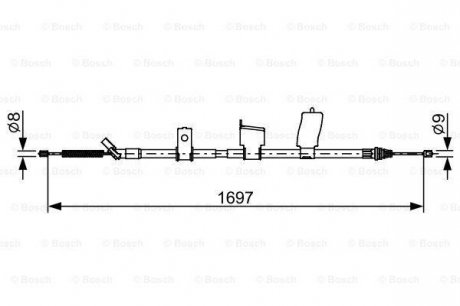 Трос ручного гальма BOSCH 1987482627