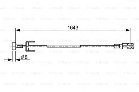 Трос ручного тормоза BOSCH 1987482634