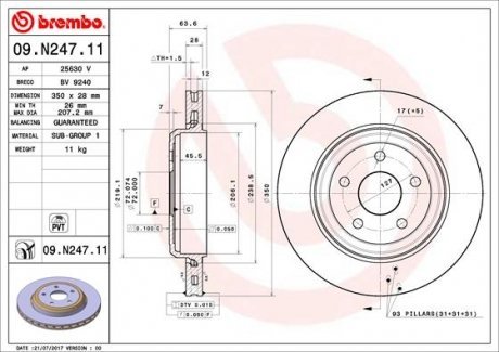 Диск гальмівний BREMBO 09.N247.11