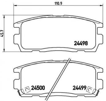 Комплект гальмівних колодок з 4 шт. дисків BREMBO P10 004 (фото 1)