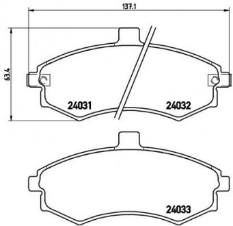 Тормозные колодки дисковые BREMBO P30020