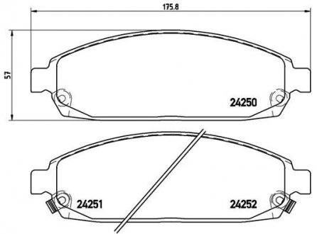 Комплект гальмівних колодок з 4 шт. дисків BREMBO P37010