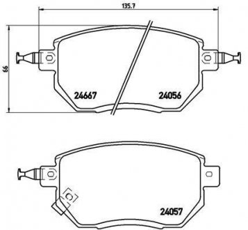 Тормозные колодки дисковые BREMBO P56051