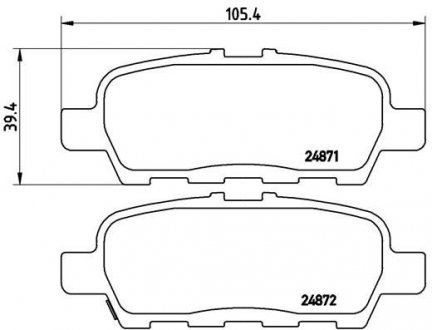 Комплект гальмівних колодок з 4 шт. дисків BREMBO P56068