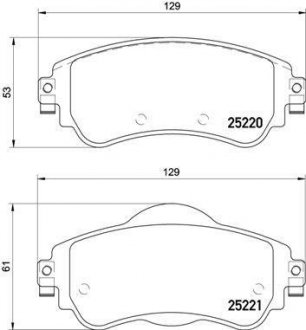 Гальмівні колодки дискові BREMBO P61105