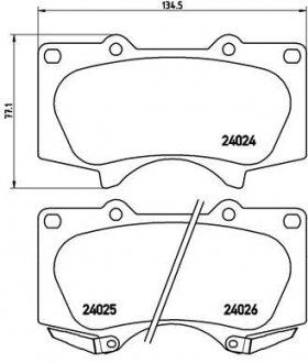 Комплект гальмівних колодок з 4 шт. дисків BREMBO P83102