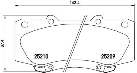 Комплект гальмівних колодок з 4 шт. дисків BREMBO P83140