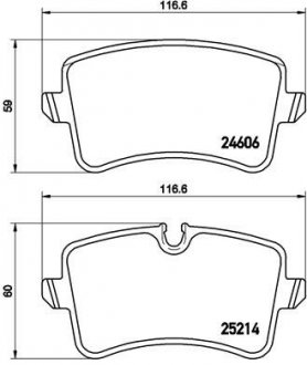 Комплект гальмівних колодок з 4 шт. дисків BREMBO P85117