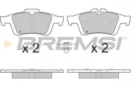 Гальмівні колодки зад. Connect/Focus II//Citroen C5/Saab 9-3 01- (ATE) BREMSI BP3217