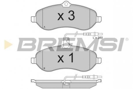 Гальмівні колодки перед. Scudo/Expert 07- BREMSI BP3283