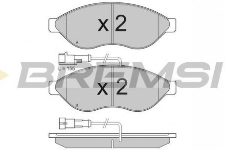 Гальмівні колодки перед. Jumper/Ducato/Boxer 06- (1.1-1.5t) BREMSI BP3285