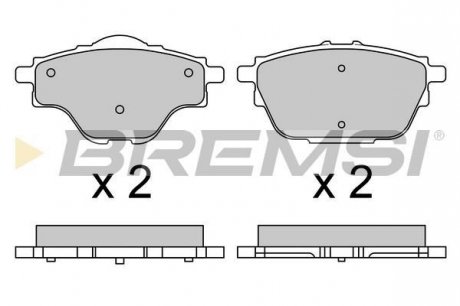 Тормозные колодки зад. citroen c4/peugeot 308 ii 13- (bosch) (106x51,9x16,7) BREMSI BP3625 (фото 1)