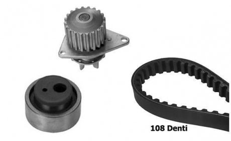 CITROEN К-кт ГРМ (помпа + ролик + ремень) BERLINGO 1.4i 96-11, PEUGEOT 106 I (1A, 1C) 1.3 93-96, 206 SW 1.4 02-07 Bugatti KBU5504B