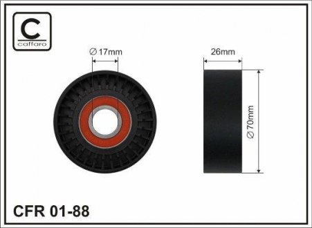 Ролик натяжного механизма, 1.8TDCI (70x26x17) CAFFARO 01-88