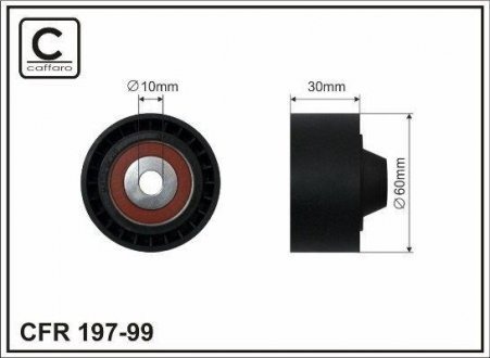 Ролик натяжной, 2.0DCI 06- (60x30x10) CAFFARO 197-99