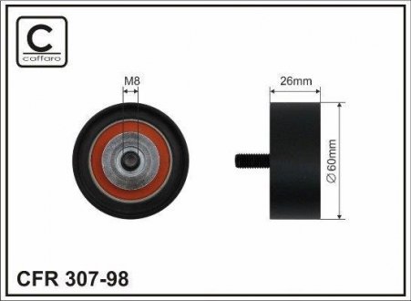 Ролик генератора гладкий, 2.5D/2.8dTi (-A/C) CAFFARO 307-98