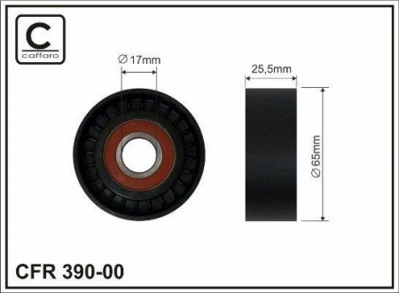 Ролик натяжителя CITROEN C3/C4/PEUGEOT 207/308/BMW CAFFARO 39000