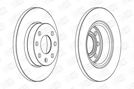 OPEL Диск тормозной передний Astra F,Corsa,Kadett D/E,Vectra A 1.0/1.8 81-00 CHAMPION 561158CH (фото 1)