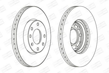 Диск тормозной передний (кратно 2шт.) Opel Astra (98-) CHAMPION 562069CH