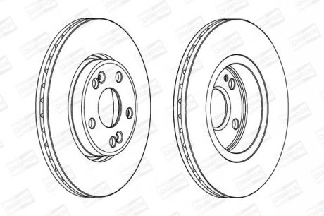RENAULT Диск тормозной передний Espace III,Laguna I,Safrane I,II 95- CHAMPION 562104CH (фото 1)