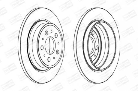 VOLVO Диск тормозной задн.S60/S80 V70/XC70 CHAMPION 562174CH (фото 1)