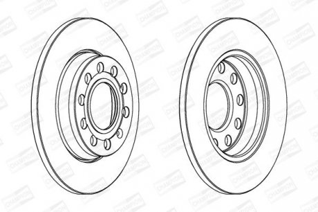 Диск гальмівний задній (кратно 2шт.) Audi A4 1.9 Tdi CHAMPION 562191CH