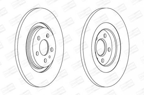 CITROEN Диск тормозной задн.C8,Fiat Ulysse,Lancia,Peugeot 807 02- CHAMPION 562246CH