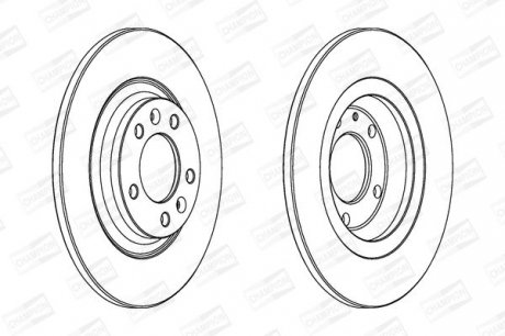 Диск гальмівний задній (кратно 2шт.) Peugeot 407 (04-15) CHAMPION 562253CH